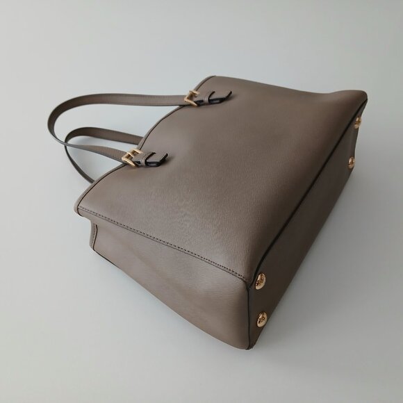 Michael Kors Saffiano Leather Medium Tote - Khaki w/ Gold Hardware - Picture 6 of 10